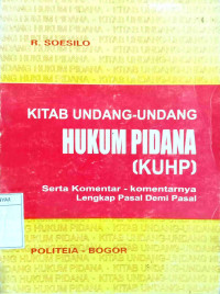 KITAB INDANG-UNDANG HUKUM PIDANA