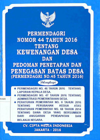 PERMENDAGRI NOMOR 44 TAHUN 2016 TENTANG KEWENANGAN DESA