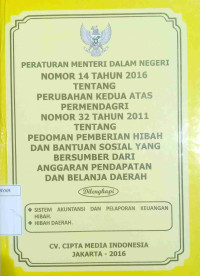 PERATURAN MENTRI DALAM NEGERI NOMOR 14 TAHUN 2016