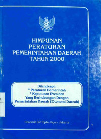 HIMPUNAN PERATURAN PEMERINTAH DAERAH TAHUN 2000